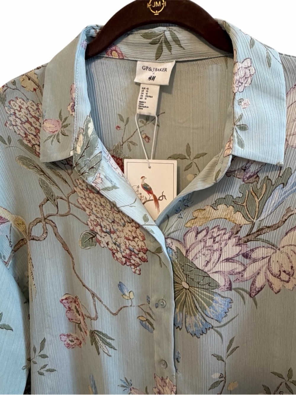GP&J Baker H&M Blouse Floral Shirt Size 10 NEW flowy boho costal cottage floral